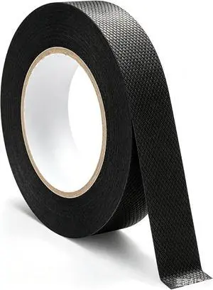 Black Rubber Grip Tape 1 Inch, 16.5Ft, Non-Abrasive Waterproof Anti Slip Tape, Strong Adhesive Non Slip Tape for Handles, Cushion Pad for Indoor & Outdoor, Making Surfaces Safer Black Rubber Grip Tape 1 Inch, 16.5Ft, Non-Abrasive Waterproof Anti Slip Tape, Strong Adhesive Non Slip Tape for Handles, Cushion Pad for Indoor & Outdoor, Making Surfaces Safer