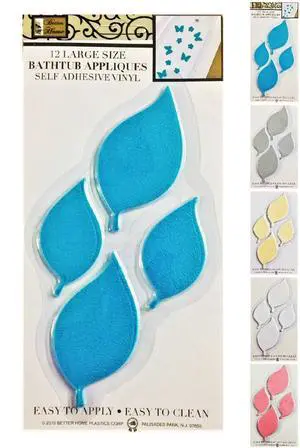 12 Leafs Shape Bathtub/Shower Appliques Safety Non Slip Treads, Latest Decoration Colors (Teal) 12 Leafs Shape Bathtub/Shower Appliques Safety Non Slip Treads, Latest Decoration Colors (Teal)