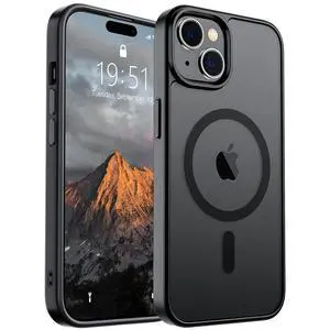 Magnetic for iPhone 15 Case (Compatible with MagSafe) (Military Grade Drop Protection) Translucent Matte Shockproof Phone Cover, Black Magnetic for iPhone 15 Case (Compatible with MagSafe) (Military Grade Drop Protection) Translucent Matte Shockproof Phone Cover, Black