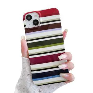 Cute Aesthetics Colorful Striped Phone Case,for iPhone 13/14 (6.1") Cute Aesthetics Colorful Striped Phone Case,for iPhone 13/14 (6.1")
