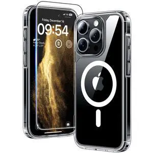 for iPhone 16 Pro Case, Compatible with MagSafe, with Screen Protectors, Not-Yellowing Military-Grade Protection, Shockproof Slim Magnetic Case for iPhone 16 Pro 6.3", Clear for iPhone 16 Pro Case, Compatible with MagSafe, with Screen Protectors, Not-Yellowing Military-Grade Protection, Shockproof Slim Magnetic Case for iPhone 16 Pro 6.3", Clear