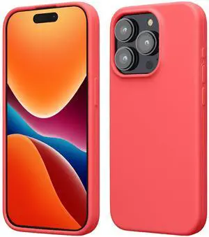 Case Compatible with iPhone 15 Pro Max Case - Slim Soft TPU Silicone Cover - Neon Coral Case Compatible with iPhone 15 Pro Max Case - Slim Soft TPU Silicone Cover - Neon Coral