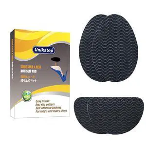 6 Pairs (12 Pieces) Shoe Sole Non Slip Pads, Anti Skid Self Adhesive Rubber Grips, Shoe Bottom Front Sole and Heel Noise Reduction Protector Cushions (Black with Wave Pattern) 6 Pairs (12 Pieces) Shoe Sole Non Slip Pads, Anti Skid Self Adhesive Rubber Grips, Shoe Bottom Front Sole and Heel Noise Reduction Protector Cushions (Black with Wave Pattern)
