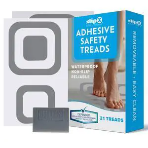 Square Adhesive Anti-Slip Safety Treads, Reliable Grip for Bathtubs, Showers, Stairs & More, Power Grip Floor Grips (21 Count, Gray) Design Your Own Pattern Square Adhesive Anti-Slip Safety Treads, Reliable Grip for Bathtubs, Showers, Stairs & More, Power Grip Floor Grips (21 Count, Gray) Design Your Own Pattern