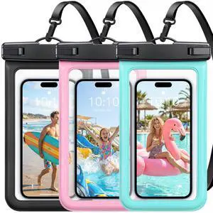 3 Pack Waterproof Phone Pouch IP68, Up to 8.3", Multicolor Waterproof Cell Phone Case for iPhone 17 16 15 Pro Max Galaxy S26 Ultra Pixel, Touchscreen Underwater Photography 3 Pack Waterproof Phone Pouch IP68, Up to 8.3", Multicolor Waterproof Cell Phone Case for iPhone 17 16 15 Pro Max Galaxy S26 Ultra Pixel, Touchscreen Underwater Photography