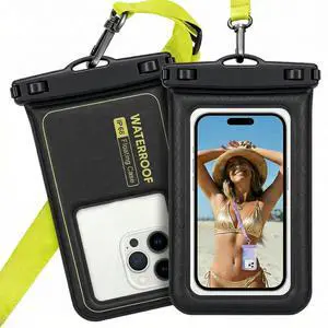 Floating Waterproof Pouch, with Adjustable Neck Lanyard, Marine IP68 Cellphone Dry Bag Compatible with 17/16/15/14/13 Pro Max/12/S24 Up to 7", 1 Pack-Black/Yellow Floating Waterproof Pouch, with Adjustable Neck Lanyard, Marine IP68 Cellphone Dry Bag Compatible with 17/16/15/14/13 Pro Max/12/S24 Up to 7", 1 Pack-Black/Yellow