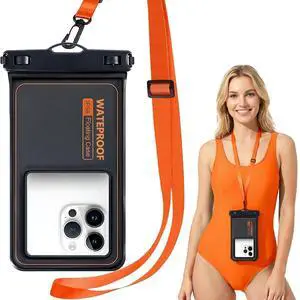 Marine IP68 Waterproof Phone Pouch, Floating Waterproof Dry Bag Compatible for iPhone 17 16 15 14 13Pro Max Plus Up to 7",Cellphone Cruise Essentials Must Haves, 1 Pack- Black/Hi-Vis Orange Marine IP68 Waterproof Phone Pouch, Floating Waterproof Dry Bag Compatible for iPhone 17 16 15 14 13Pro Max Plus Up to 7",Cellphone Cruise Essentials Must Haves, 1 Pack- Black/Hi-Vis Orange