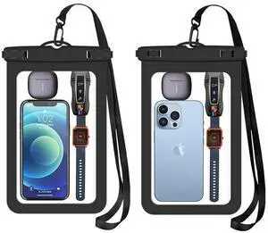 [Up to 8.9" 2 Pack Waterproof Phone Pouch Case,Waterproof Phone Bag for iPhone 17 16 15 14 13 Pro Max Plus Galaxy S25 S24 Ultar Plus+,IPX8 Cellphone Dry Bag Beach Travel Essentials-Black [Up to 8.9" 2 Pack Waterproof Phone Pouch Case,Waterproof Phone Bag for iPhone 17 16 15 14 13 Pro Max Plus Galaxy S25 S24 Ultar Plus+,IPX8 Cellphone Dry Bag Beach Travel Essentials-Black