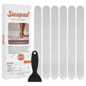 Original Anti-Slip Shower Stickers for Bathtub & Shower Floor, Strong Adhesive Safety Strips with Scraper Ideal for Families with Kids, Adults & Seniors, 12 PCS (Clear) Original Anti-Slip Shower Stickers for Bathtub & Shower Floor, Strong Adhesive Safety Strips with Scraper Ideal for Families with Kids, Adults & Seniors, 12 PCS (Clear)
