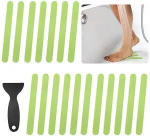 Bathtub Stickers Non Slip, Green Anti Slip Shower Strips Tubs Safety Shower Treads, Adhesive Sticker for Bathroom Bathtub, Shower Floor, Ladders with Scraper (24Pcs) Bathtub Stickers Non Slip, Green Anti Slip Shower Strips Tubs Safety Shower Treads, Adhesive Sticker for Bathroom Bathtub, Shower Floor, Ladders with Scraper (24Pcs)