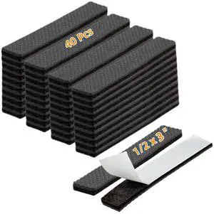 Non Slip Furniture Pads 1/2" x 3" Rubber Strips Self Adhesive Furniture Grippers Chair Leg Pads Rubber Chair Feet Anti Scratches Non Skid Furniture Pad Floor Protectors, 40 Pcs Rectangle Non Slip Furniture Pads 1/2" x 3" Rubber Strips Self Adhesive Furniture Grippers Chair Leg Pads Rubber Chair Feet Anti Scratches Non Skid Furniture Pad Floor Protectors, 40 Pcs Rectangle