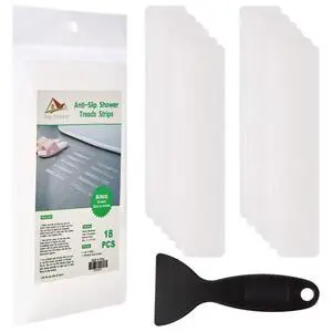 Non Slip Bathtub Strips 18 PCS Larger Adhesive Anti Slip Shower Stickers for Bath Tub,Bathroom,Stairs with Premium Scraper Non Slip Bathtub Strips 18 PCS Larger Adhesive Anti Slip Shower Stickers for Bath Tub,Bathroom,Stairs with Premium Scraper