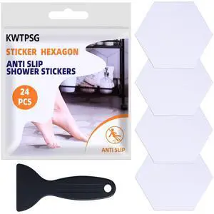 24 PCS Non Slip Bathtub Stickers with Strong Adhesive, Anti Slip Shower Stickers Safety for Bath Tub, Shower Floor, Stairs, Ladders, Hexagon 24 PCS Non Slip Bathtub Stickers with Strong Adhesive, Anti Slip Shower Stickers Safety for Bath Tub, Shower Floor, Stairs, Ladders, Hexagon