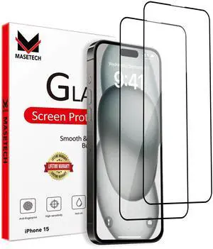 Screen Protector Tempered Glass Compatible with Apple iPhone 15 (2 Pack) Screen Protector Tempered Glass Compatible with Apple iPhone 15 (2 Pack)