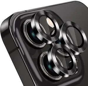 Compatible with iPhone 14 Pro / 14 Pro Max Camera Lens Protector, Anti-Scratch Lens Cover 9H Tempered Glass Metal Camera Screen Protector Shockproof Camera Ring - 3 Pcs Black Compatible with iPhone 14 Pro / 14 Pro Max Camera Lens Protector, Anti-Scratch Lens Cover 9H Tempered Glass Metal Camera Screen Protector Shockproof Camera Ring - 3 Pcs Black