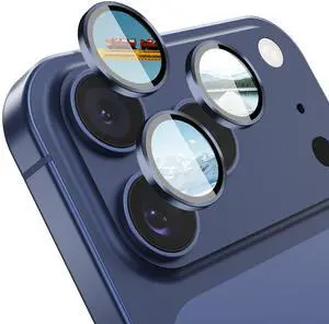 Camera Lens Protector for iPhone 17 Pro Max/iPhone 17 Pro - Easy Installation, Individual Ultra-Thin Tempered Glass with Aluminum Metal Circle, Case Friendly, Blue Camera Lens Protector for iPhone 17 Pro Max/iPhone 17 Pro - Easy Installation, Individual Ultra-Thin Tempered Glass with Aluminum Metal Circle, Case Friendly, Blue