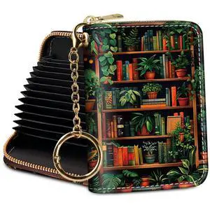 Credit Card Holder Small Wallet Women Book RFID Blocking Keychain Credit Card Holder Small Wallet Women Book RFID Blocking Keychain