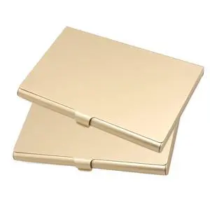 2-Pack Gold Aluminum Business Card Holder Slim Flip Pocket Case 2-Pack Gold Aluminum Business Card Holder Slim Flip Pocket Case