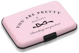 Credit Card Holder Pink, RFID Wallet Women Pocket Small Card Holder, You Are Pretty Travel Business Card Case Metal RFID Blocking Card Organizer for Women Men Credit Card Holder Pink, RFID Wallet Women Pocket Small Card Holder, You Are Pretty Travel Business Card Case Metal RFID Blocking Card Organizer for Women Men