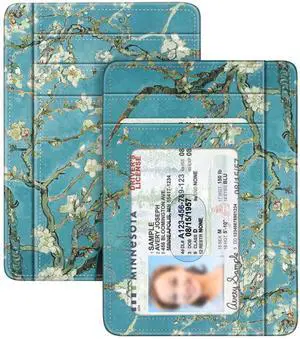 Slim Minimalist Front Pocket Wallet, RFID Blocking Credit Card Holder Card Cases with ID Window for Men Women (Blossom) Slim Minimalist Front Pocket Wallet, RFID Blocking Credit Card Holder Card Cases with ID Window for Men Women (Blossom)
