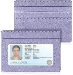 Slim Minimalist Front Pocket Wallet, RFID Blocking Credit Card Holder Card Cases with ID Window for Men Women, Lilac Purple Slim Minimalist Front Pocket Wallet, RFID Blocking Credit Card Holder Card Cases with ID Window for Men Women, Lilac Purple