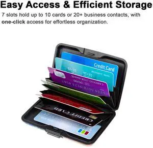 Credit Card Holder, RFID Blocking Metal Card Wallet for Women Men Slim ID Card Holders Protector Aluminum Business Hard Case (Black) Credit Card Holder, RFID Blocking Metal Card Wallet for Women Men Slim ID Card Holders Protector Aluminum Business Hard Case (Black)