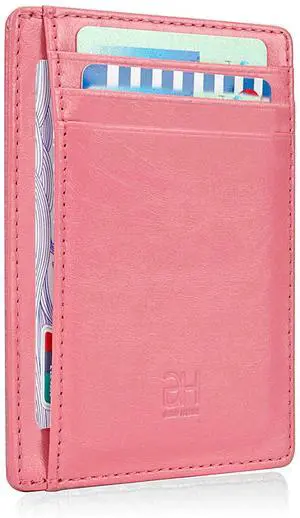 Slim RFID Blocking Card Holder Minimalist Leather Front Pocket Wallet for Women Slim RFID Blocking Card Holder Minimalist Leather Front Pocket Wallet for Women