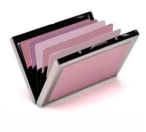 RFID Credit Card Holder Metal Credit Card Case Wallet Business Card Holder for Women Men pink RFID Credit Card Holder Metal Credit Card Case Wallet Business Card Holder for Women Men pink