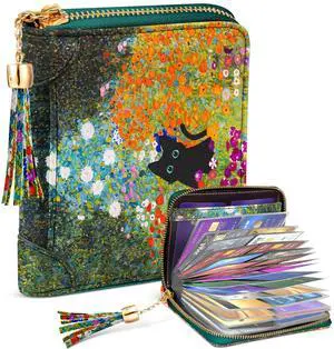 40 Slots Credit Card Holder for Women Cute Girls RFID Blocking Card Organizer Leather Cardholder Protector for Lady Female Large Capacity Size Big Zipper Wallet Kawaii Cat Flower Aesthetic 40 Slots Credit Card Holder for Women Cute Girls RFID Blocking Card Organizer Leather Cardholder Protector for Lady Female Large Capacity Size Big Zipper Wallet Kawaii Cat Flower Aesthetic