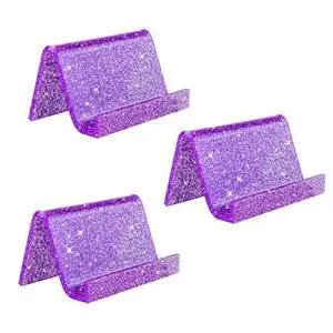 Business Card Holder for Desk, 3 Pack Acrylic Business Card Holder Display for Office Desktop, School, Hotel Front Desk, Purple Business Card Holder for Desk, 3 Pack Acrylic Business Card Holder Display for Office Desktop, School, Hotel Front Desk, Purple