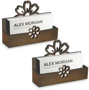 2Pcs Flower Business Card Holder for Desk, Wood Business Card Display Stand, Wooden Name Cards Holder, Desktop Card Organizer Storage Rack for Office, Home Counter (5.1x3.5 inch) 2Pcs Flower Business Card Holder for Desk, Wood Business Card Display Stand, Wooden Name Cards Holder, Desktop Card Organizer Storage Rack for Office, Home Counter (5.1x3.5 inch)