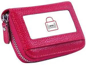 Women's RFID Blocking 12 Slots Credit Card Holder Leather Accordion Wallet,rose Women's RFID Blocking 12 Slots Credit Card Holder Leather Accordion Wallet,rose