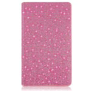Bling Business Card Holder with Rhinestone, 240 Capacity Business Credit Cards Organizer for Men Women PU Leather File Storage Booklet(Pink) Bling Business Card Holder with Rhinestone, 240 Capacity Business Credit Cards Organizer for Men Women PU Leather File Storage Booklet(Pink)