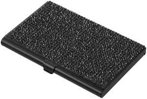 Rhinestone Business Card Holder Portable Metal Card Organizer Box Compact Cards Storage Case for Office Desk Use and Professional Meetings 3.62X2.28X0.31In Rhinestone Business Card Holder Portable Metal Card Organizer Box Compact Cards Storage Case for Office Desk Use and Professional Meetings 3.62X2.28X0.31In