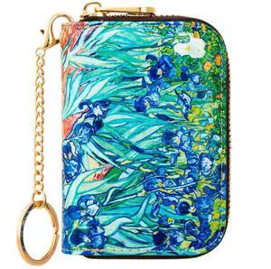 Credit Card Holder, RFID Blocking Wallet for Women Small Slim Leather Wallets with Keychain Zipper Business Cards Case (Vincent van Gogh Irises) Credit Card Holder, RFID Blocking Wallet for Women Small Slim Leather Wallets with Keychain Zipper Business Cards Case (Vincent van Gogh Irises)
