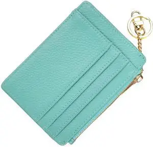 Slim RFID Credit Card Holder for Women Mini Front Pocket Wallet Purse With Keychain(LicheeTeal) Slim RFID Credit Card Holder for Women Mini Front Pocket Wallet Purse With Keychain(LicheeTeal)