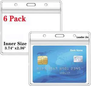 Extra Thick Horizontal ID Card Name Tag Badge Holder with Waterproof Type Resealable Zip (2.36 x 3.74 Inches Small Size, 6Packs) Extra Thick Horizontal ID Card Name Tag Badge Holder with Waterproof Type Resealable Zip (2.36 x 3.74 Inches Small Size, 6Packs)