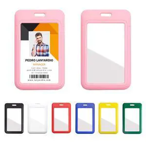 1 Pack Sliding Vertical ID Badge Holder Hard Pink Plastic Card Case Protector Pouch with Sided Clear Window for Office School ID Credit Cards and Proximity Key Cards 1 Pack Sliding Vertical ID Badge Holder Hard Pink Plastic Card Case Protector Pouch with Sided Clear Window for Office School ID Credit Cards and Proximity Key Cards