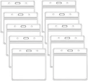10 Pack Badge Holder ID Card Holder,Waterproof Name Badge Holders, Clear Horizontal Card Badge Holder (3.5x2.4 Inch) 10 Pack Badge Holder ID Card Holder,Waterproof Name Badge Holders, Clear Horizontal Card Badge Holder (3.5x2.4 Inch)