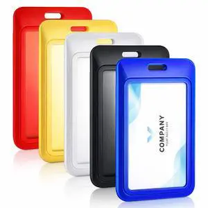 5 PCS Sliding Badge Holder, Sliding Id Badge Holder with Clear Window Vertical Hard Plastic Sleeve Secures Work Id Key Card Credit Cards, Id-Holder Protector for Lanyard Nurses Teachers Students 5 PCS Sliding Badge Holder, Sliding Id Badge Holder with Clear Window Vertical Hard Plastic Sleeve Secures Work Id Key Card Credit Cards, Id-Holder Protector for Lanyard Nurses Teachers Students