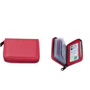 Genuine Leather Credit Card Holder, Wallet Case, Bank Card Case, RFID Blocking Secure Card Case, ID Case, Organizer Zipper Wallet 1 Pcs - Rose Genuine Leather Credit Card Holder, Wallet Case, Bank Card Case, RFID Blocking Secure Card Case, ID Case, Organizer Zipper Wallet 1 Pcs - Rose