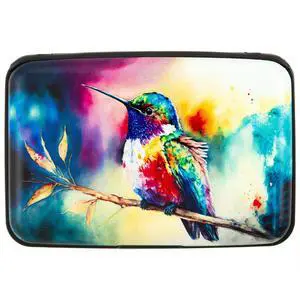 Credit Card Holder for Women Men RFID Blocking Wallet Small Business Metal Slim Mini Aluminum Hard Case (Watercolor Painting Hummingbird) Credit Card Holder for Women Men RFID Blocking Wallet Small Business Metal Slim Mini Aluminum Hard Case (Watercolor Painting Hummingbird)