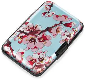 Credit Card Holder, RFID Blocking, Aluminum Alloy Hard Case, Small Mini Business Metal Wallet for Women Men, Peach Blossom Credit Card Holder, RFID Blocking, Aluminum Alloy Hard Case, Small Mini Business Metal Wallet for Women Men, Peach Blossom