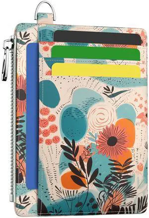 Slim Wallet Women Credit Card Holder Abstract Flower Floral RFID Small Mini Card Case Front Pocket PU Leather Thin Travel Zipper Coin Cash ID Window Ladies Female Wallet Gifts Slim Wallet Women Credit Card Holder Abstract Flower Floral RFID Small Mini Card Case Front Pocket PU Leather Thin Travel Zipper Coin Cash ID Window Ladies Female Wallet Gifts