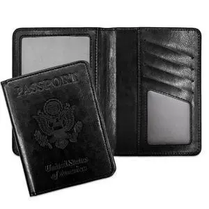 Passport Holder for Travel Essentials RFID Blocking Wallet Card Case PU Leather Passport Cover Women and Men (Black) Passport Holder for Travel Essentials RFID Blocking Wallet Card Case PU Leather Passport Cover Women and Men (Black)