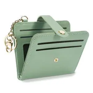 Small Wallet Women RFID, PU Leather Card Holder with Keychain Small Wallet Women RFID, PU Leather Card Holder with Keychain