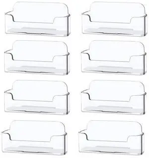 8 Pack Plastic Business Card Holder - Clear Business Card Case for Desk - Office Acrylic Business Card Stand Display 8 Pack Plastic Business Card Holder - Clear Business Card Case for Desk - Office Acrylic Business Card Stand Display
