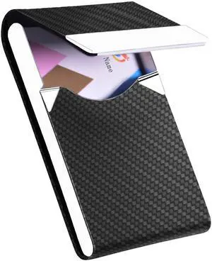 Business Card Holder with Ultra Slim Design,Business Card Case with Premium PU Leather,Suit Pocket Metal Card Holder for Women/Men,Professional Name Card Holder with Magnetic Shut (Black1) Business Card Holder with Ultra Slim Design,Business Card Case with Premium PU Leather,Suit Pocket Metal Card Holder for Women/Men,Professional Name Card Holder with Magnetic Shut (Black1)