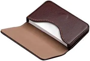 Business Card Holder PU Leather with Magnetic Closure, Slim Pocket Name Card Case for Men & Women, Professional Card Wallet for Office & Travel (Brown) Business Card Holder PU Leather with Magnetic Closure, Slim Pocket Name Card Case for Men & Women, Professional Card Wallet for Office & Travel (Brown)