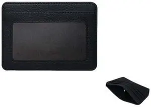 Slim Card Holder Wallet, Black faux crocodile leather, Multiple Card Slots with ID Window, Minimalist Design (Black) Slim Card Holder Wallet, Black faux crocodile leather, Multiple Card Slots with ID Window, Minimalist Design (Black)